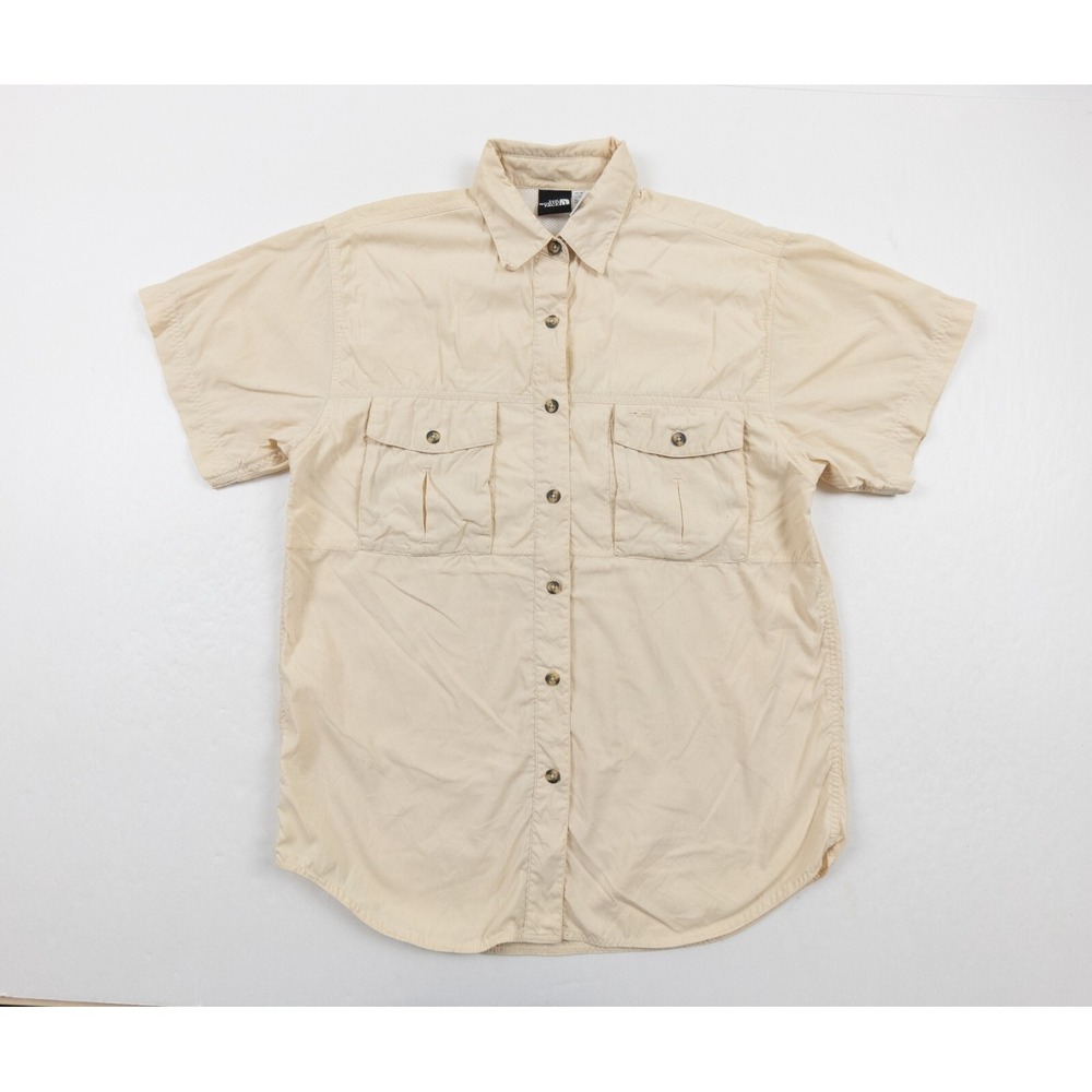 The North Face Shirt Womens Small‎ Beige Button Down Long Sleeve Breathable Vent